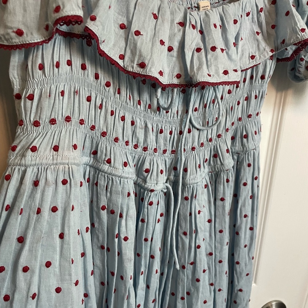 DÔEN
+ NET SUSTAIN Sol shirred Swiss-dot organic cotton-voile maxi dress - Picture 7 of 13